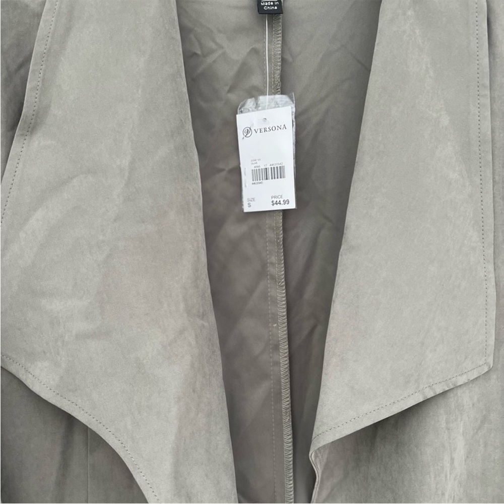 VERSONA olive green faux suede collared
canvas jacket size s - Picture 3 of 8